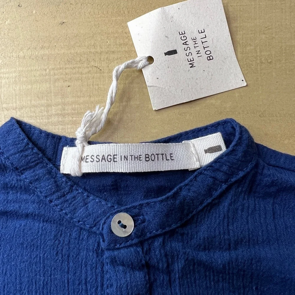 Message In the Bottle Long Sleeve Button Down